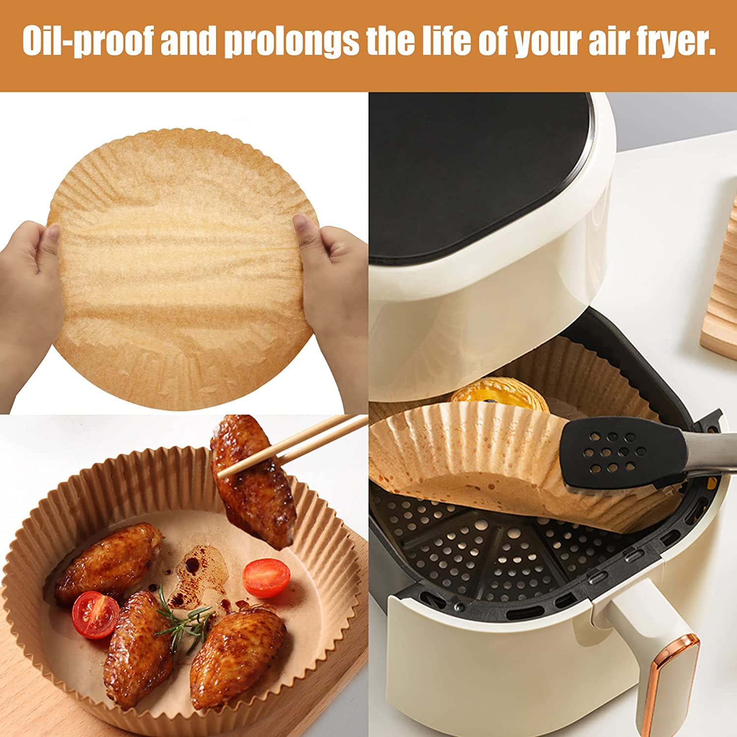 100Pcs Air Fryer Paper Special For Baking Kitchen Food Oil-proof Double- sided Silicone Oil Paper Steamer Pad Mat Non-Stick - AliExpress